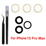 1 Set Back Camera Lens Glass For iPhone Xs 11 12 13 mini 14 15 Plus Pro Max Rear Camera Repairing Parts With 3m Glue & Tools