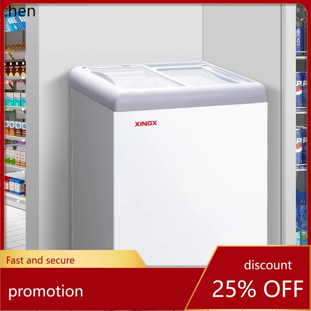 HXL Freezer Large Capacity Frozen Display Refrigerated Fresh-keeping Glass Horizontal Ice Cream Cabinet