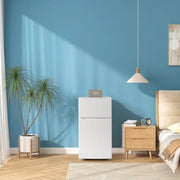 Compact Double Door Refrigerator with 3.5 Cu.Ft Freezer Storage 7 Temperature Settings for Precise Cooling Ideal for Apartments