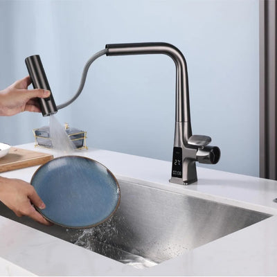 Kitchen Faucet Temperature Faucet Kitchen Pull Out Kitchen Sink Faucet Digital Display Function Rotatable Kitchen Taps