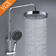 VGX Bathroom Shower System Set Modern Shower Faucet Set 3-way Rainfall  Shower Set Shower Mixer Crane with Hand Shower Set Grey