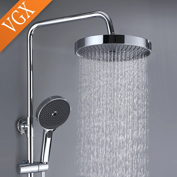 VGX Bathroom Shower System Set Modern Shower Faucet Set 3-way Rainfall  Shower Set Shower Mixer Crane with Hand Shower Set Grey