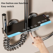 Space Aluminum Household Gun Gray Digital Display Shower Set Hotel Bathroom Shower Atmosphere Light Shower Full Set