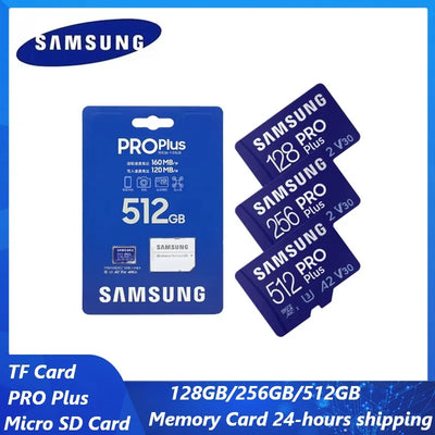 Samsung Pro Plus Memory Card 512GB 256GB 128GB U3 V30 A2 High Speed UHS-I Class 10 TF Card Memory Card Pro PLUS Micro SD Card