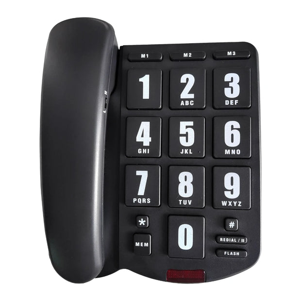 1pc Big Button Landline Phone Desktop Telephone Loud Ringtone Fixed Home Phone for Elderly and Visually Impaired PK3000