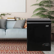 KRIB BLING 3.5 Cu.Ft Compact Chest Freezer with Removable Basket, Krib Bling Top Door Open Freestanding Deep Freezer with 7 Gear