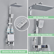 Black Digital Display Thermostatic Shower Faucet Bathroom Thermostatic 4 ways Rainfall Shower Mixer Tap,Shelf and Bidet Faucets