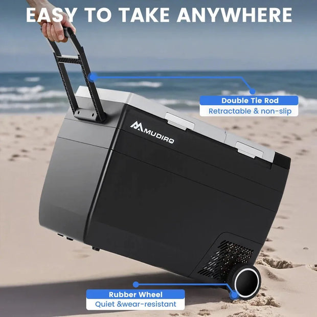 MUDIRO MR-Z55 Car Refrigerator 55L Portable Fridge Freezer Dual Zone-Compressor Electric Cooler for Overlanding, RV, Truck