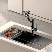 Washbasin Faucet Bathroom Multi-functional Mechanical Arm Cold and Hot Water Tap Digital Display Household Universal Rotation