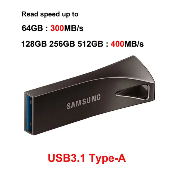 Samsung USB Flash Drive 64GB 128GB 256GB USB 3.1 Mini Pen Drive Memory Stick Storage Device U Disk Read speed up to 400MB/s