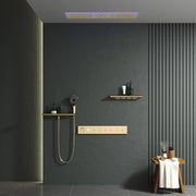 Rainfall LED Bluetooth Shower Set with Digital Display and Thermostatic Control All Brass Buttons