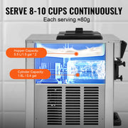 SucceBuy Commercial Ice Cream Machine 18-28 L/H Yield 3-Flavor Soft Serve Ice Cream Maker 2 x 5.5L Stainless Steel Cylinder