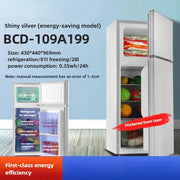 large capacity Refrigerator Dormitory Rental Room Double Door Freezer Refrigerator First Level Energy Saving Silent Refrigerator