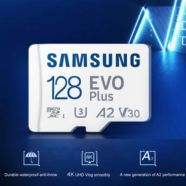 Samsung MicroSD 512GB 256GB 128GB 64GB Memory Card EVO Plus U3 V30 A2 Read Speed up to 130MB/s gaming console tablet memory card
