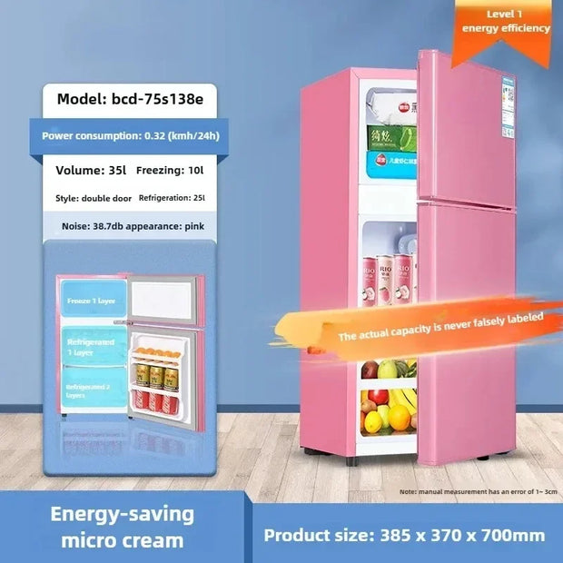 Household Small Refrigerator with Deep Freezers Rental Room Double Door Fridge Freezer First Level Energy Saving Refrigerator Z