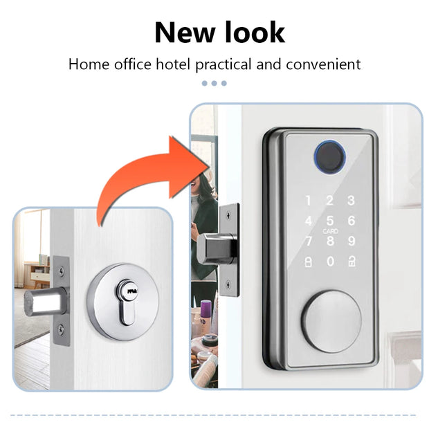 Anti-theft Smart Home Security Door Lock Tuya APP Bluetooth-compatible Smart Door Lock with Key Easy Installation