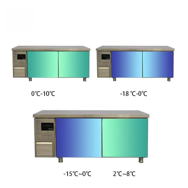 Commercial Freezer Under Counter Chiller Stainless Steel Counter Top Work Table Refrigerator Workbench Refriger Refrigerated