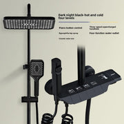Full Copper Shower Shower Set Household Bathroom Piano Button Pressurized Nozzle Shower Set Bathroom Set  Douche