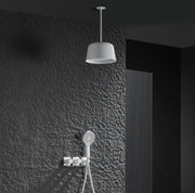 Brushed Gold Bathroom Shower Faucet Set 2 Way Rainfall Bathtub Mixer Hot Cold Water Mixed Tap ceiling arm Embedded Box