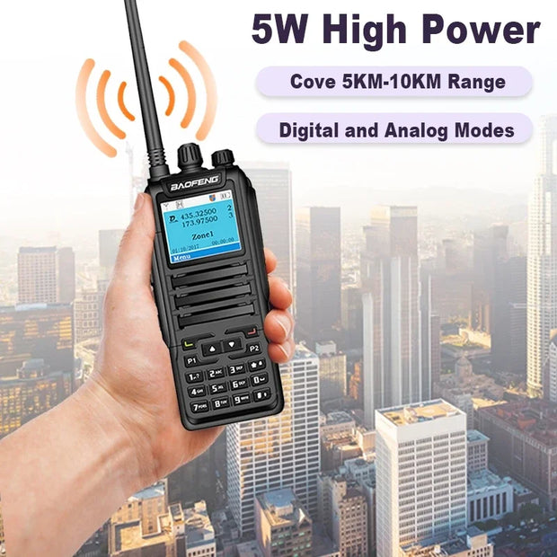 Baofeng DM-1701 DMR Walkie Talkie Open GD77 UHF VHF Digital Mobile Two Way Radio 3000CH Dual Time Slot Tier 1+2 Update Firmware