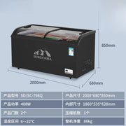 ZYY commercial refrigerator display cabinet curved surface refrigerated fresh-keeping cabinet transparent glass cake freezer
