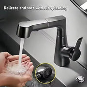 Rotary Pull-out Type Bathroom Faucet Hot and Cold Water Outlet Sink Faucet Three Mode Water Outlet Bathroom Sink Faucet Tap Tap
