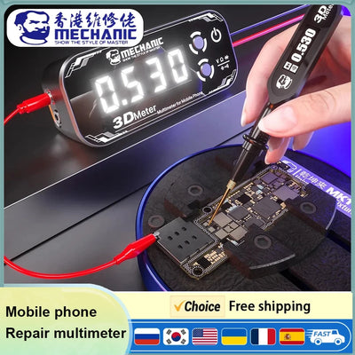 MECHANIC Mobile Phone repair Multimeter High-Precision three-Screen Display With battery for PN junction/on-off/voltage tester