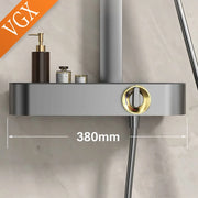 VGX White Shower System Set Bathroom Shower Faucet Set 3-way Rainfall Shower Set Shower Mixer Crane with Hand Shower Set Grey