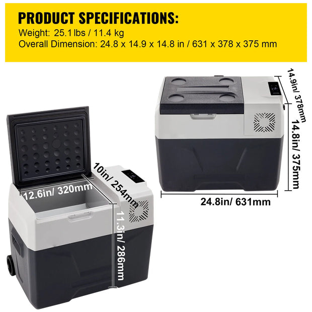 Succebuy 20-55L Portable Refrigerator Car Refrigerator Electric Compressor Cooler with 12/24v DC & 110-240v AC