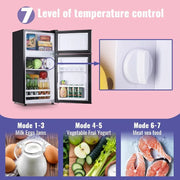 2.4 Cu.Ft Small Refrigerator with Freezer Featuring Removable Plastic Shelves Compact Design Ideal for Home Office Dormitory or