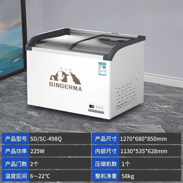 ZYY commercial refrigerator display cabinet curved surface refrigerated fresh-keeping cabinet transparent glass cake freezer