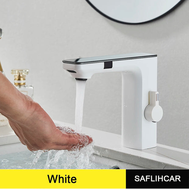 Chrome Bathroom Basin Faucet Hot Cold Water Mixer Deck Mount  Bathroom Sink Faucet