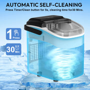 LOEFME Portable Mini Fully Automatic Bullet Shaped Ice Maker 12kg/24h 6 Minutes/9pcs Ice Cubes W/ Scoop Professional Ice Machine