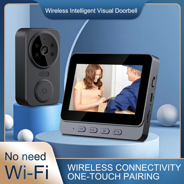 Digital Door Viewer 2.4G WiFi Automatic Sensing Home Digital Viewer IR Night Vision Smart Video Doorbell Camera Two-Way Intercom
