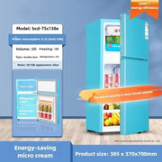 Household Small Refrigerator with Deep Freezers Rental Room Double Door Fridge Freezer First Level Energy Saving Refrigerator Z