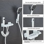 White Grey Deluxe Shower System Set Bathroom Rain Pressurized Shower Faucet Set Brass LED Digital Bathtub Shower Faucet Full Set