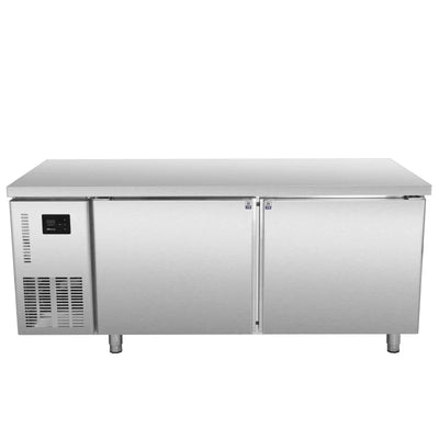 8-Door Stainless Steel Workbench Refrigeration Equipment LED Light Freezer Under Counter Fridge For Display Cooler