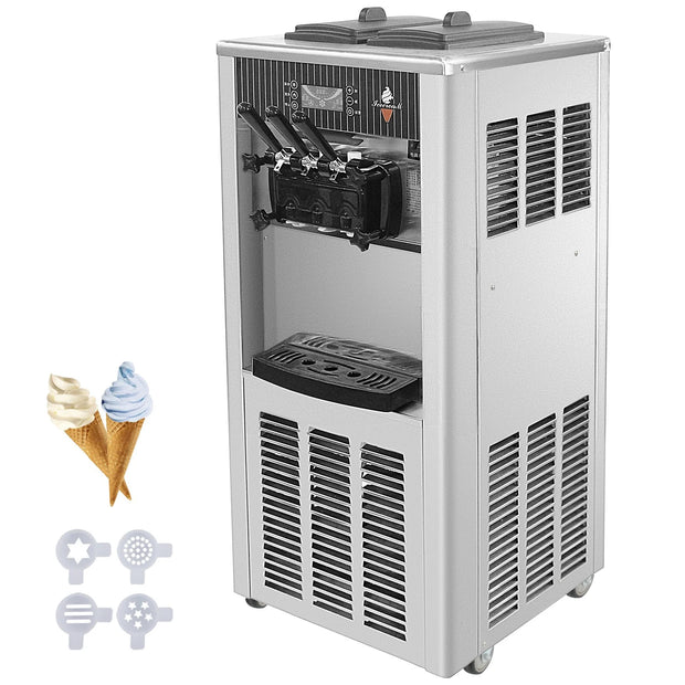 VEVOR Commercial Soft Ice Cream Machine, 2200W Serve Yogurt Maker, 3 Flavors Ice Cream Maker, 5.3 to 7.4 Gallons per Hour