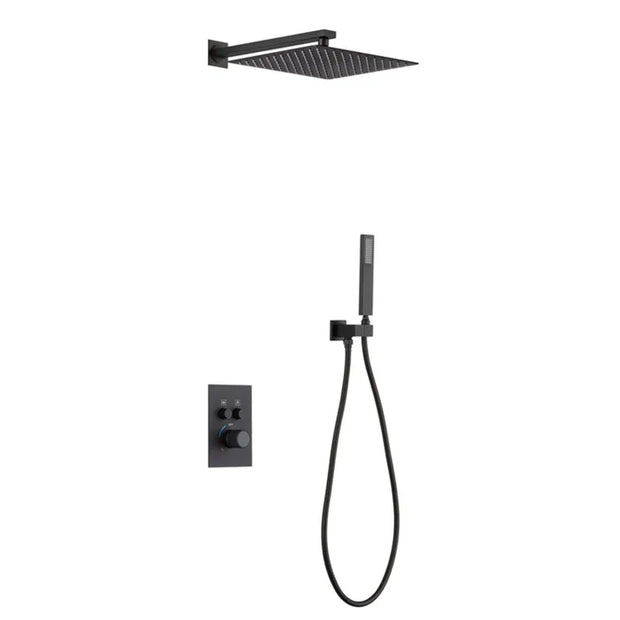 Digital Gunmetal gray white black Rain Shower Head Bathroom Brass Bath wall mounted Shower Set Wall Mounted faucet shower set