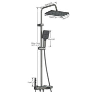 Gray Bathroom Shower Faucet Digital Display Faucet Set Piano Button Shower System With Atmosphere light Space Aluminum