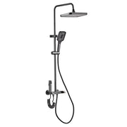 Kit de ducha de cobre completo con pantalla LED, botón de piano para baño, cabezal de ducha de refuerzo, nuevo modelo 2025