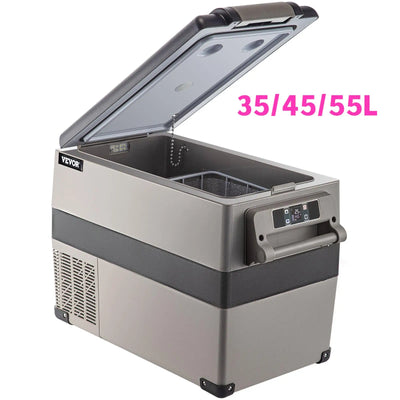 VEVOR 35L/45L/55L Car Fridge Freezer, Portable Compressor Cooler for Vehicles, Travel, Outdoor & Home Use