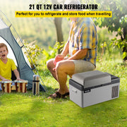 SucceBuy 20 L Portable Refrigerator Car Refrigerator Electric Compressor Cooler with 12/24v DC & 110-240v AC for Camping