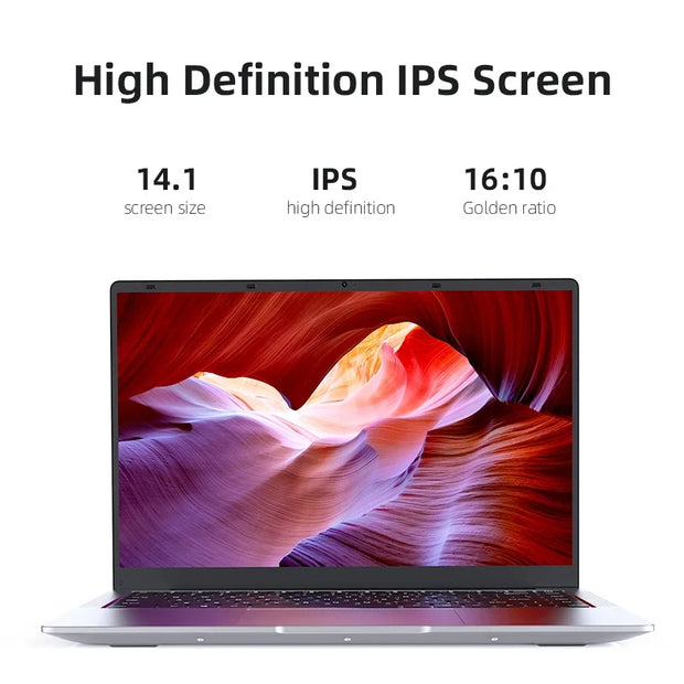 14.1" Ultra Slim Windows 11 Pro Laptop Computer intel Atom A3950 12GB RAM 1TB 2TB SSD Notebook PC 1080P HD Office Study Laptops