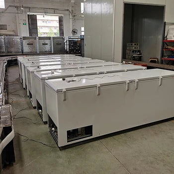Freezer Large Capacity Top Open Fridge Chest Horizontal Deep with Silding Glass Door