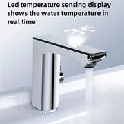 Smart Sensor LED Faucet Bathroom Basin Infrared Faucet Kitchen Sink Mixer Tap Hot and Cold Vanity Touchless Tap Digital Display