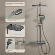 Light Luxury Intelligent Digital Display Thermostatic Shower Set With Ambient Light Piano Keys Bathroom Brass Booster Shower Set