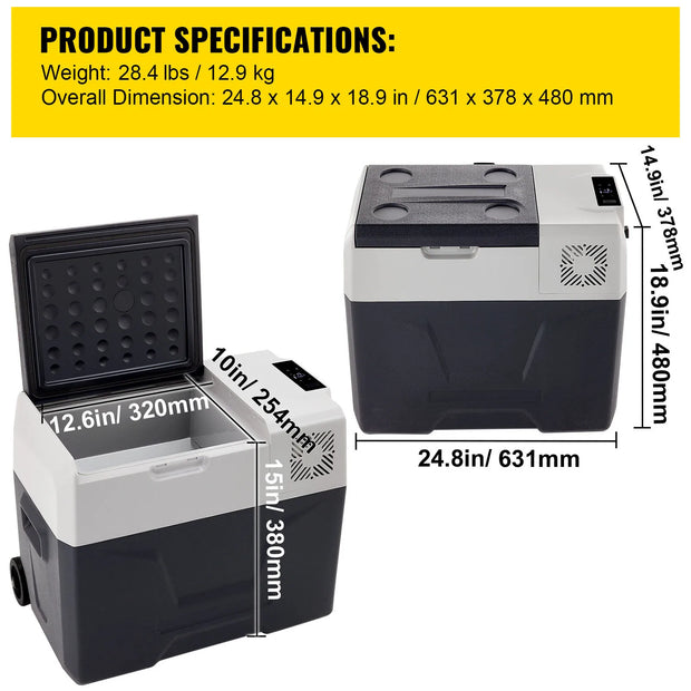 Succebuy 20-55L Portable Refrigerator Car Refrigerator Electric Compressor Cooler with 12/24v DC & 110-240v AC