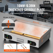 SucceBuy 26/30inch Commercial Electric Griddle 4400W Countertop Flat Top Grill BBQ Plate Grill 122℉-572 ℉for Home Restaurant