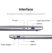 14.1" Ultra Slim Windows 11 Pro Laptop Computer intel Atom A3950 12GB RAM 1TB 2TB SSD Notebook PC 1080P HD Office Study Laptops